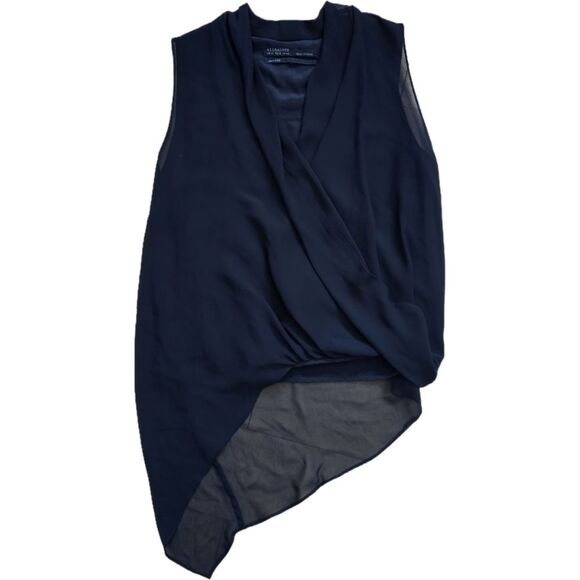 All Saints Tops - AllSaints Silk Abi Sleeveless Drape Top